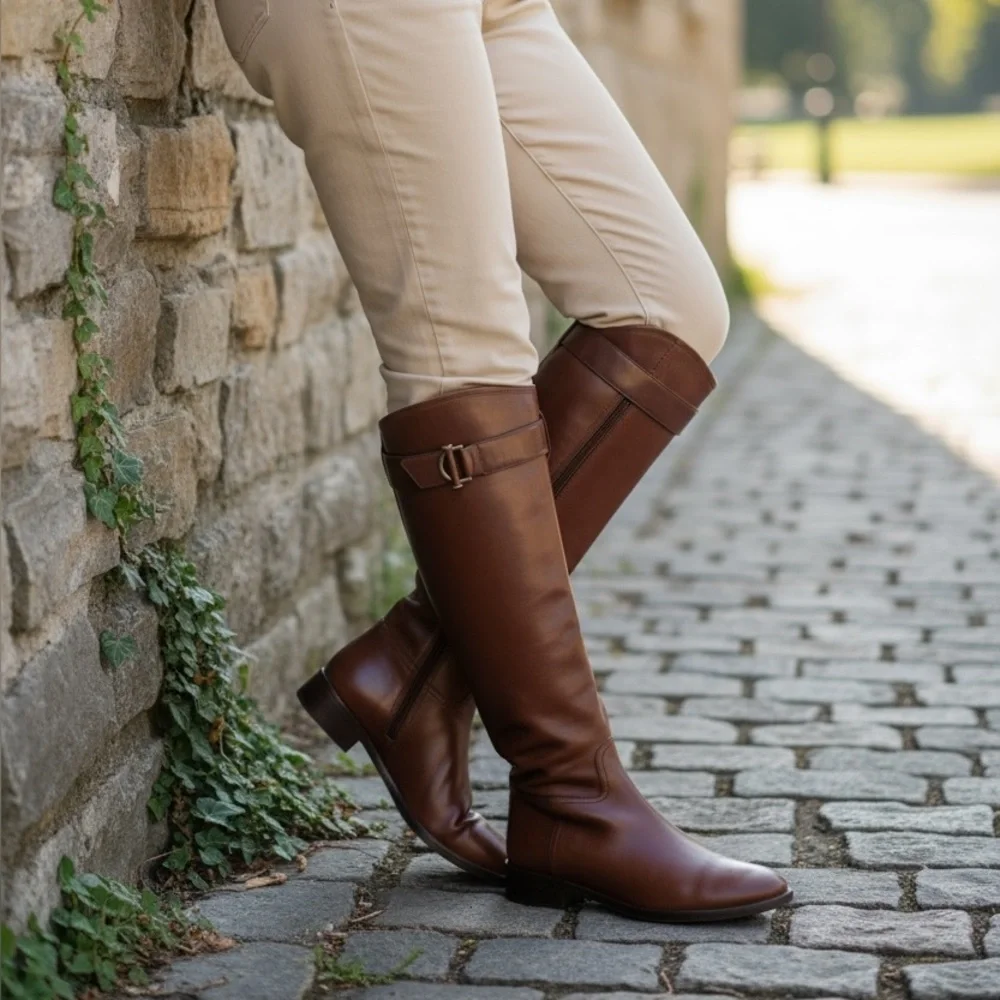Tory Burch Brown Leather Riding Boots size 10 🎁EUC